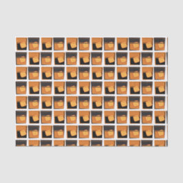 Papel de tejidos -Gafas de whisky doradas y negras