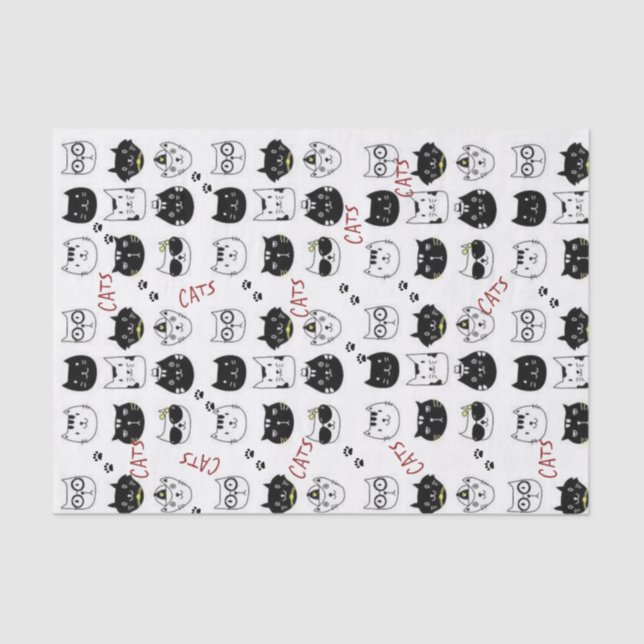 Papel de tejidos Gatos caprichosos (Anverso)