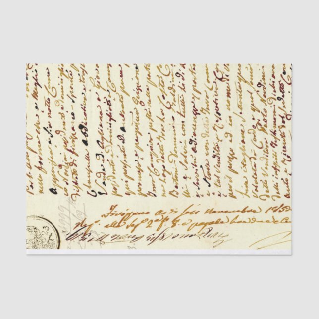 Papel de tejidos manuscritos de documentos de époc (Anverso)