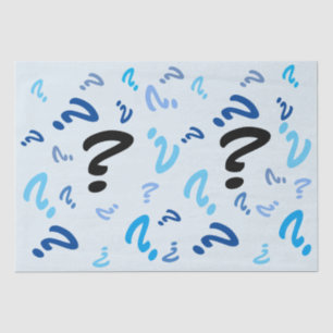 Papel de tejidos - Marcas de preguntas en azul