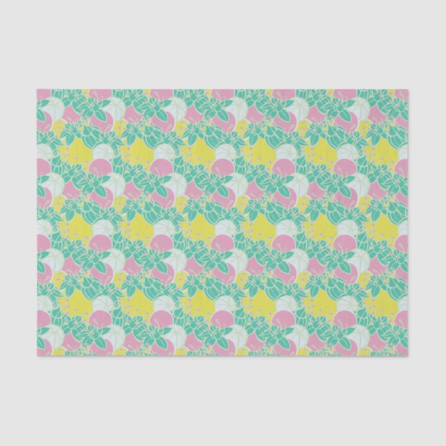 papel de tejidos modernos de hojas, brotes y patro (Anverso)