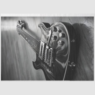 Papel de tejidos monocromo de guitarra eléctrica