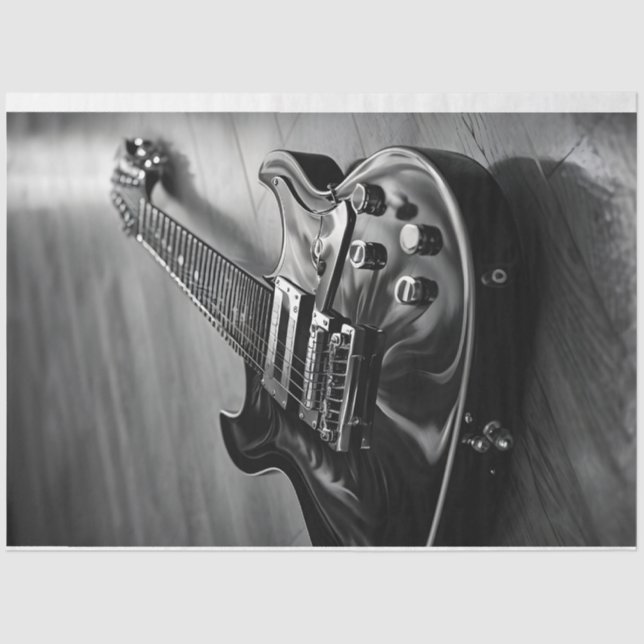 Papel de tejidos monocromo de guitarra eléctrica (Anverso)