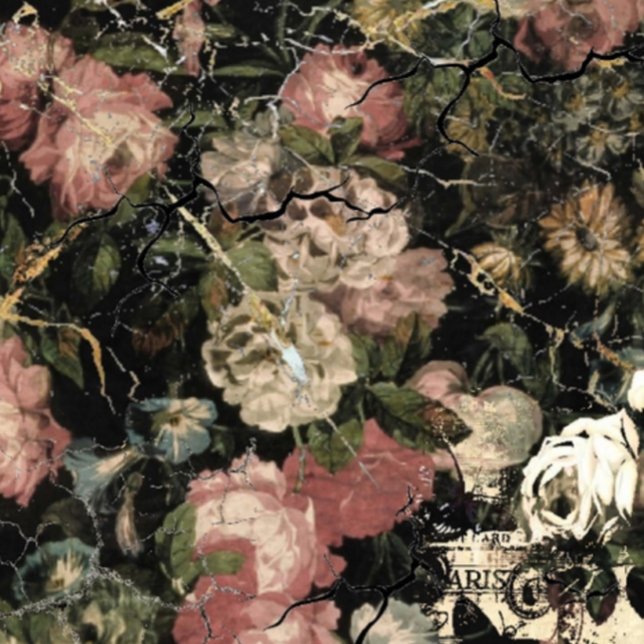 Papel de tejidos Moody Flowers (Moody Flowers Decoupage Paper by FashionLook4u)