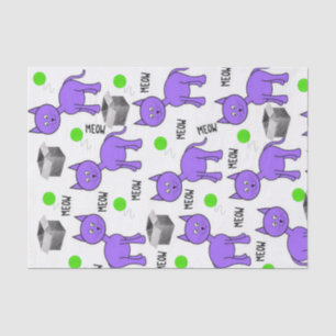 Papel de tejidos morado de gatos