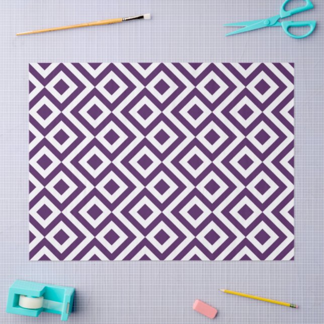 Papel de tejidos morado y blanco (Artesanía)