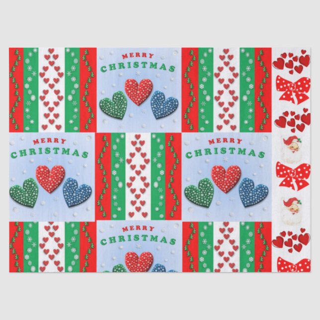 Papel de tejidos navidades, Feliz Navidad Santa (Anverso)
