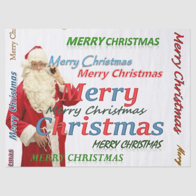 Papel de tejidos navidades, Feliz Navidad Santa (Anverso)