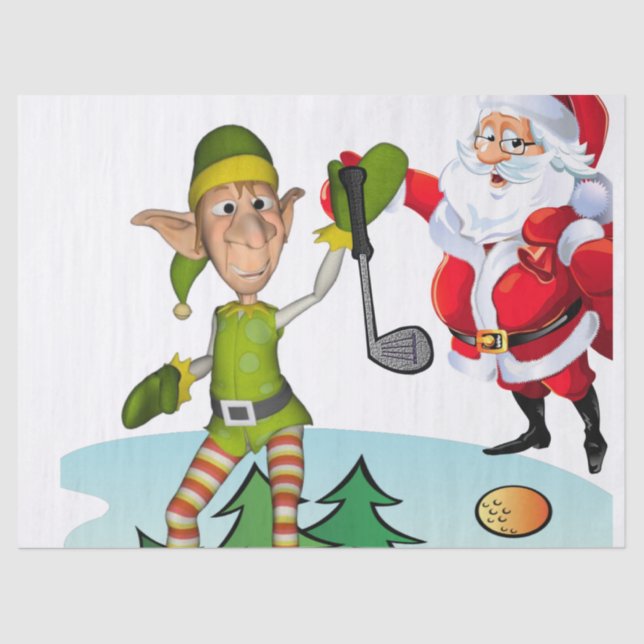 Papel de tejidos navidades, Santa Golf (Anverso)