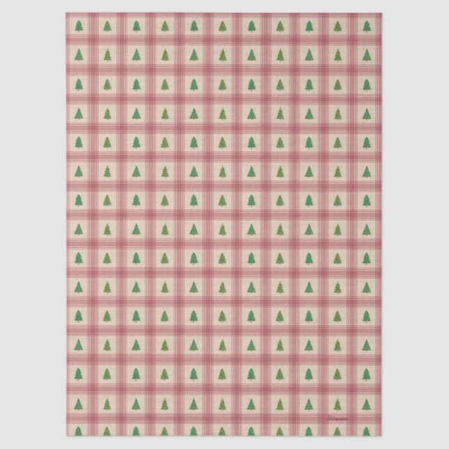 Papel de tejidos navideños con acentos dorados (Anverso)