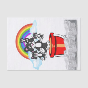 Papel de tejidos negro arco iris