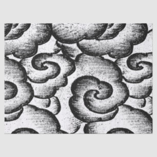 Papel de tejidos NUBES JAPONESES EN NEGRO