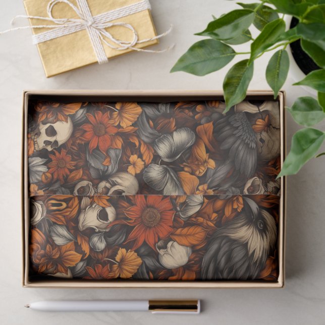 Papel de tejidos otoñales para ravens góticos (Regalo )