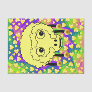 Papel de tejidos Oveja Corazón Amarillo