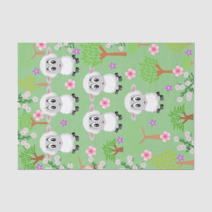 Papel de tejidos Ovejas Árboles verdes