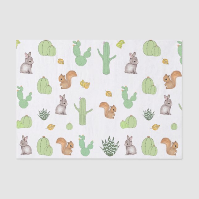 Papel de tejidos para animales Cactus Woodland (Anverso)