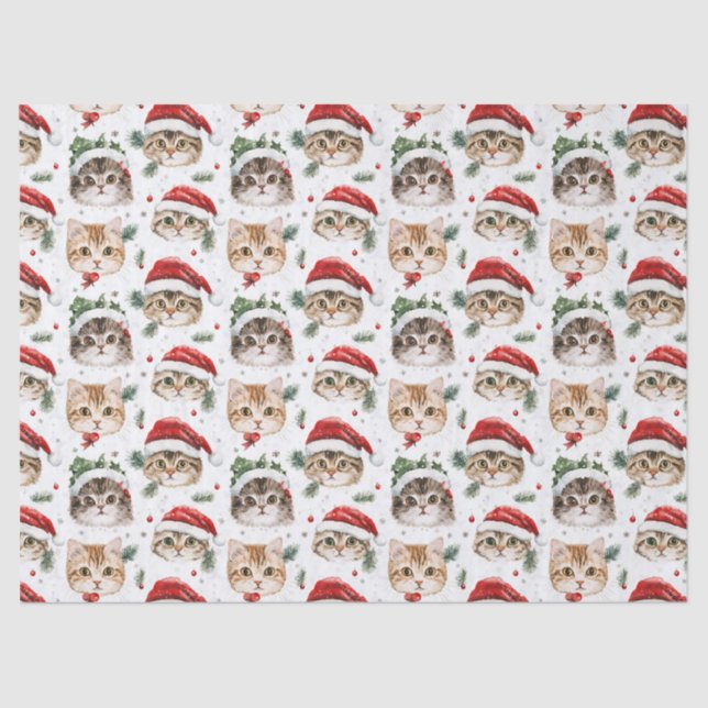Papel de tejidos para gatos de navidades (Anverso)