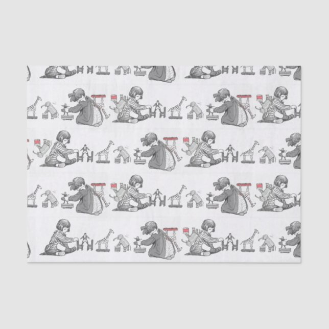 Papel de tejidos para niños y juguetes vintage (Anverso)