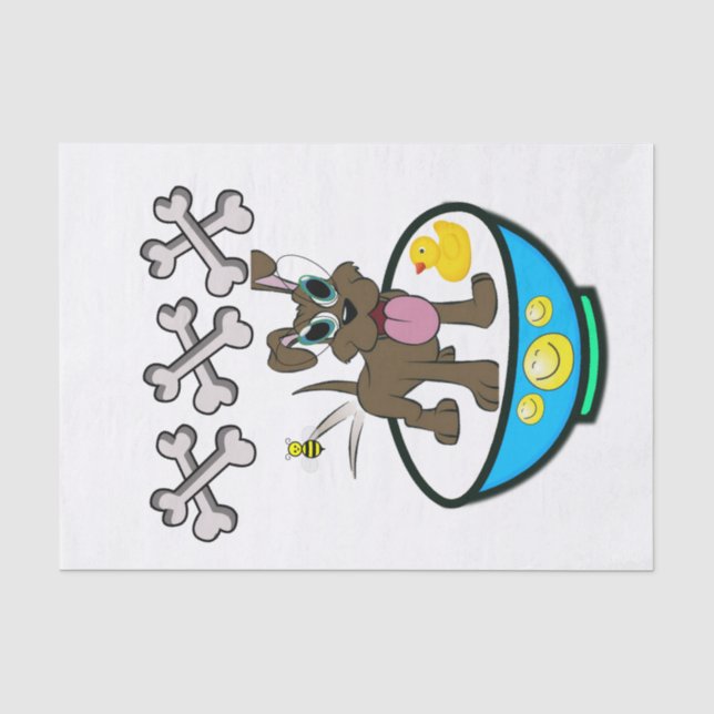 Papel de tejidos Perro Patos Amarillos Tiempo de b (Anverso)