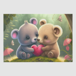 Papel de tejidos personalizado de osos pequeños