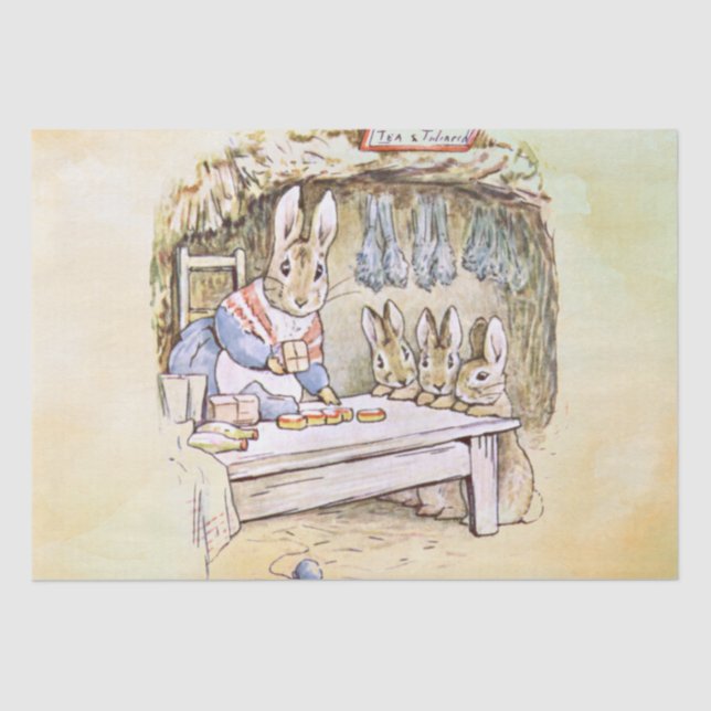 Papel de tejidos Peter Rabbit (familia) (Anverso)