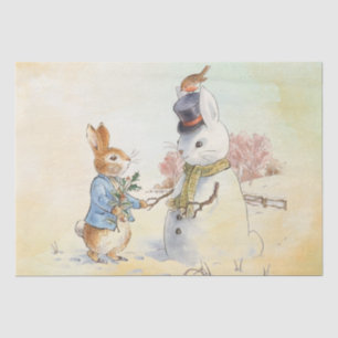 Papel de tejidos Peter Rabbit (hombre de nieve)