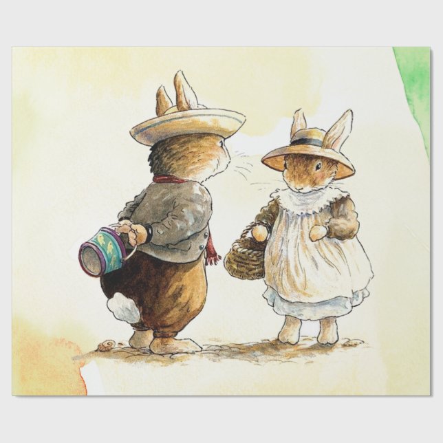 Papel de tejidos Peter Rabbit (pareja) (Superficie plana)