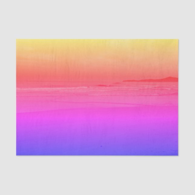 Papel de tejidos Pink Beach Sunset Yellow Naranja  (Anverso)