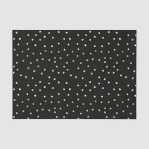 Papel de tejidos polkadots de oro y negro