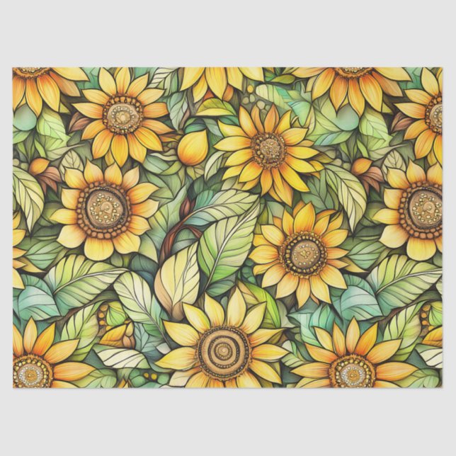 Papel de tejidos primitivo de girasol - 10 lb, 17" (Anverso)