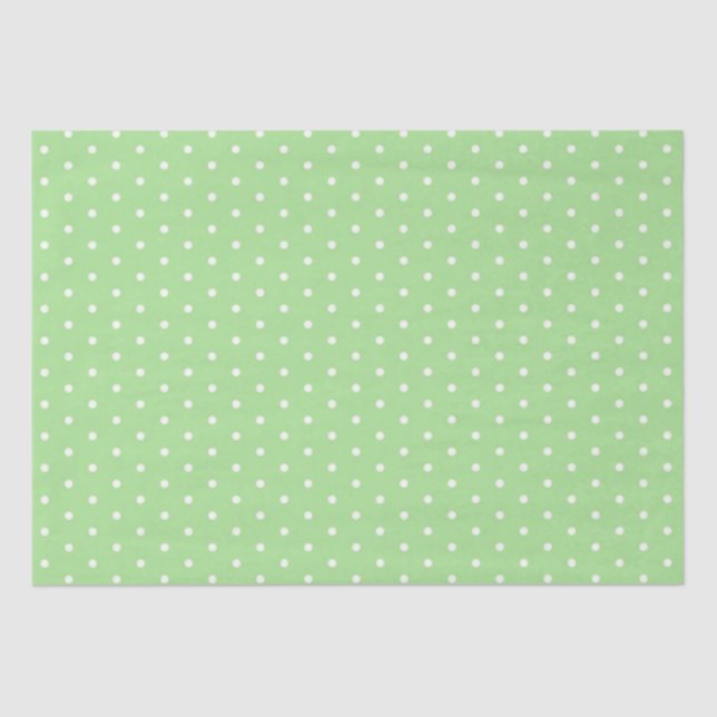 Papel de tejidos/puntos de polka verde (Anverso)
