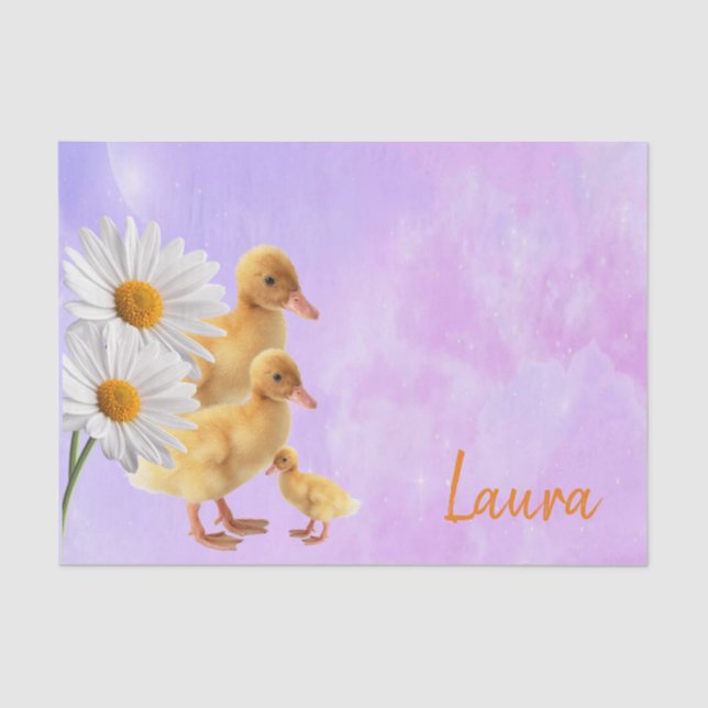 Papel de tejidos Púrpura Ducks (Anverso)