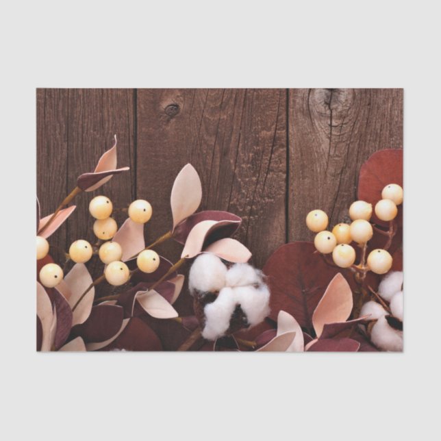 Papel de tejidos Rama de algodón envuelto en mader (Anverso)