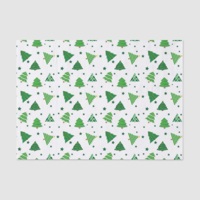 Papel de tejidos retro verde de los árboles de Nav (Anverso)