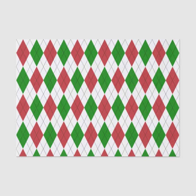 Papel de tejidos rojo oscuro, verde y blanco (Anverso)