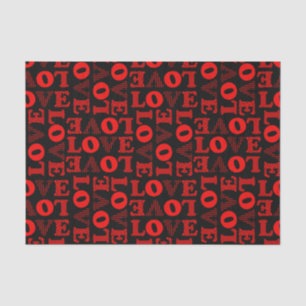 Papel de tejidos rojo y negro de amor