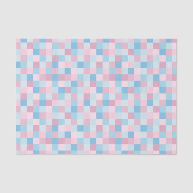 Papel de tejidos rosa y azul (Anverso)