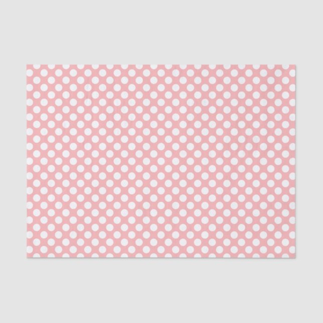 Papel de tejidos rosado y polkadots finos (Anverso)