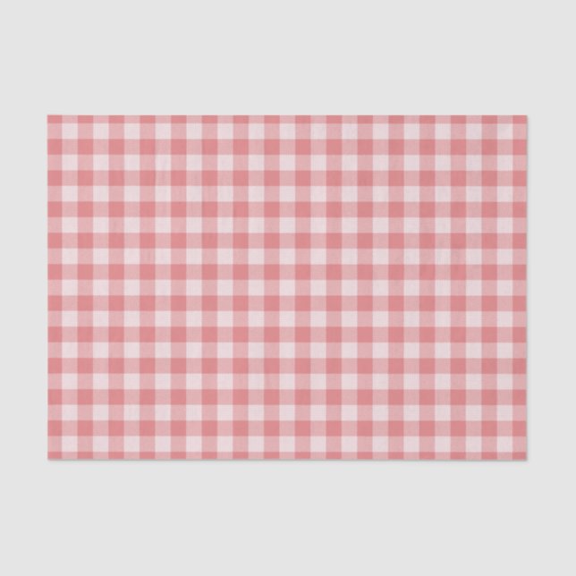 Papel de tejidos rosados de Salmon Gingham Plaid (Anverso)