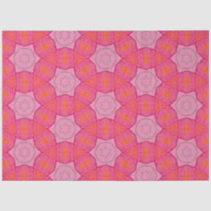 Papel de tejidos rosados y Naranjas en las estrell