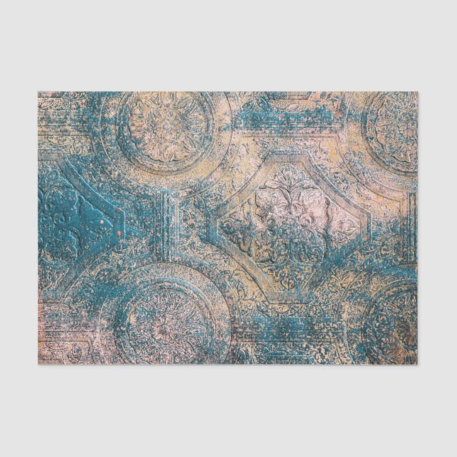 Papel de tejidos ruso patino con tonos boho (Anverso)