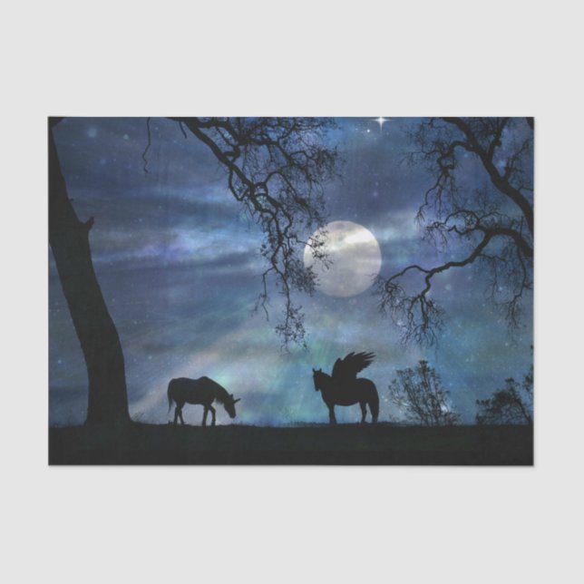 Papel de tejidos Super Bonito Unicornio y Pegasus (Anverso)