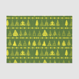 Papel de tejidos verde amarillo para el árbol de n