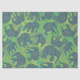 Papel de tejidos verde de hojas verdes de la selva