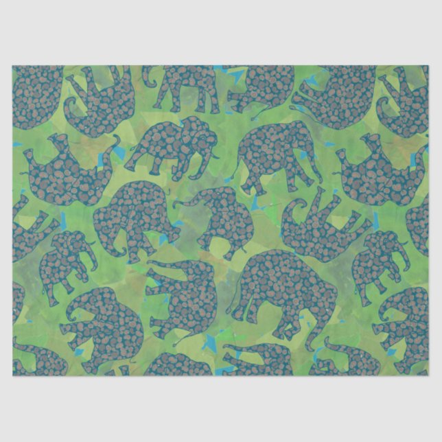 Papel de tejidos verde de hojas verdes de la selva (Anverso)