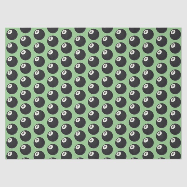 Papel de tejidos verde de ocho bolas y dos mil bol (Anverso)