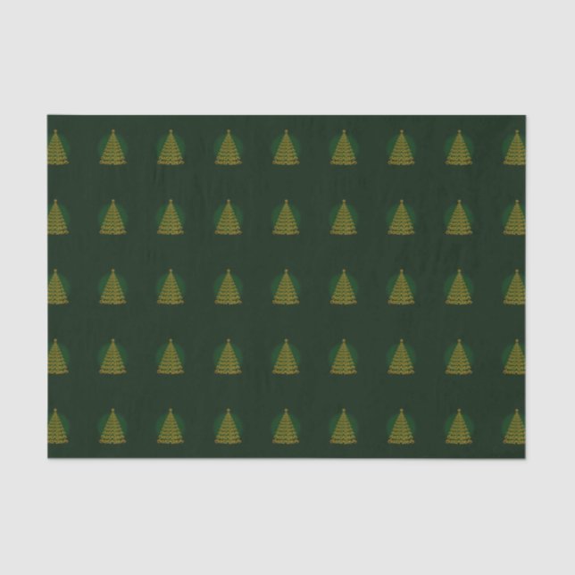 Papel de tejidos verde elegante del árbol de Navid (Anverso)