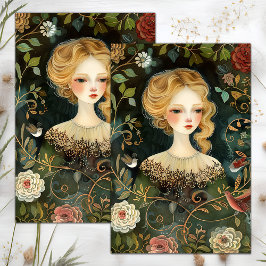 PAPEL DE TEJIDOS VICTORIAN GARDEN CHICA DECOUPAGE