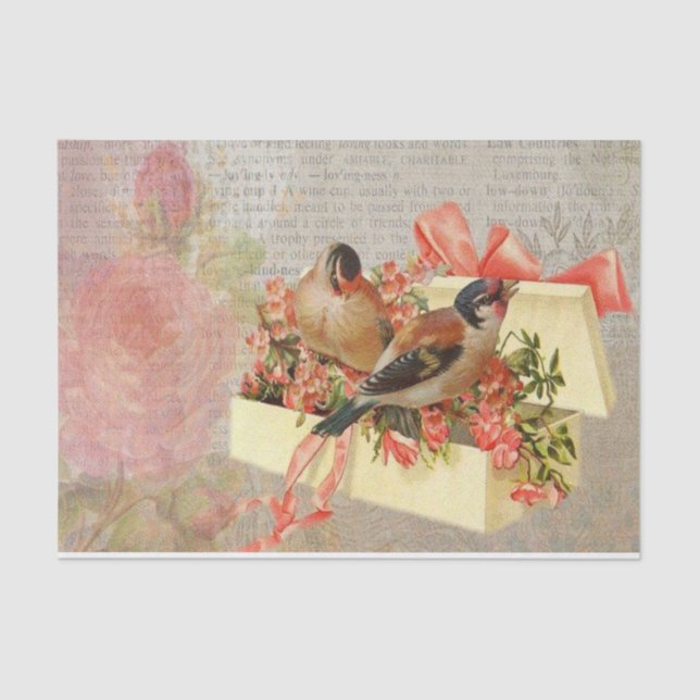 Papel de tejidos Vintage Bird (Anverso)
