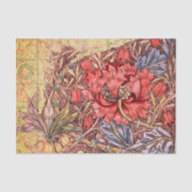Papel de tejidos William Morris RED FLOWER